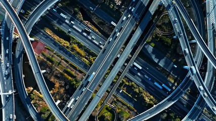 Fototapete - Highway aerial view.
The effect of slow and fast. Speed lamp. Time remap.