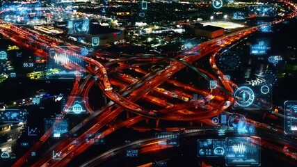 Poster - Transportation and technology concept. Digital transformation. MaaS. ITS.