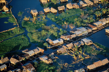 Poster - Stilt Homes. Belen Region of Iquitos Peru. Amazon.