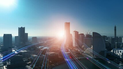Aufkleber - The path of light leading to the future. Technology for tomorrow.