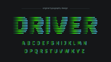 Wall Mural - neon green lines futuristic uppercase font