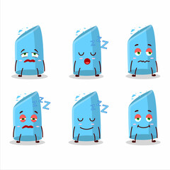 Poster - Cartoon character of blue chalk with sleepy expression