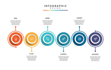 Leinwandbilder - Steps business timeline infographic template design