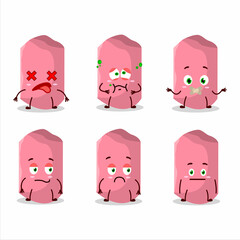 Poster - Pink chalk cartoon character with nope expression