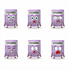 Poster - Character cartoon of purple calculator with scared expression