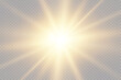 © kulinskaia - Light effect. Golden bright star, yellow sun. Starlight.