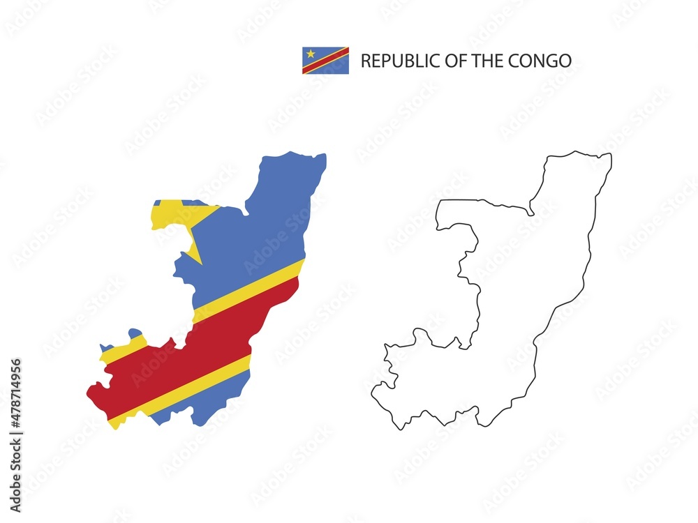 Republic of the Congo map city vector divided by outline simplicity ...
