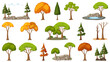 © brgfx - Set of four seasons trees on white background