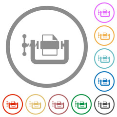 Poster - File compression solid flat icons with outlines