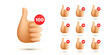 Thumb up with counter sign icon illustration set
