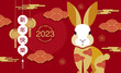 © momo design - Happy new year, Chinese New Year 2023 , Year of the Rabbit , Chinese Traditional (Translate : Chinese New Year