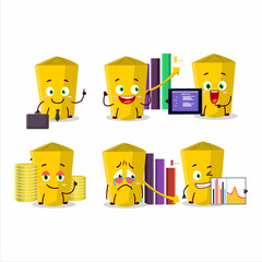 Sticker - Yellow chalk character designs as a trader investment mascot