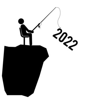 2022 Happy New Year posters. Templates with typography