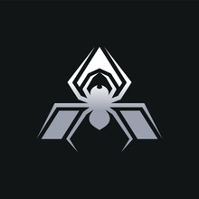 Silver Spider Logo On Black Background
