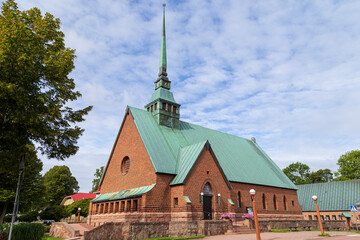 Wall Mural - St. George's Church in Mariehamn, Åland Islands, Finland, on a sunny day in the summer. It was built in the 1930's.