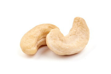 Wall Mural - Organic Cashew nuts, close-up, isolated on white background.