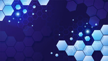Hexagon Blue Colorful Abstract Design Background