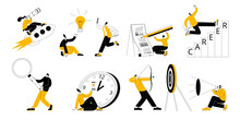A Set Of Vector Characters On The Subject Of Various Areas Of Work In The Company. A Set Of Vector Business Characters.
