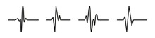 Heart Beat Line. Medical Logo Icon. Heartbeat Sign Set Isolated On White Background. Heart Beat Ecg Cardiogram. Healthcare Vector Shape. Heart Cardio Beat Rhythm.