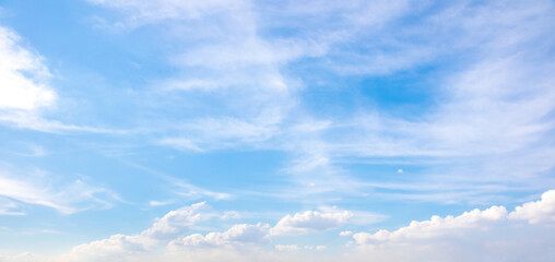 Wall Mural - blue sky with small white clouds for background usage.