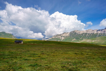 Mountain landscape at Gran Sasso Natural Park, in Abruzzo, Italy