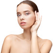 © Anatoly Repin - Beautiful Young Woman with Clean Fresh Skin isolated on white background