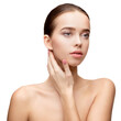 © Anatoly Repin - Beautiful Young Woman with Clean Fresh Skin isolated on white background