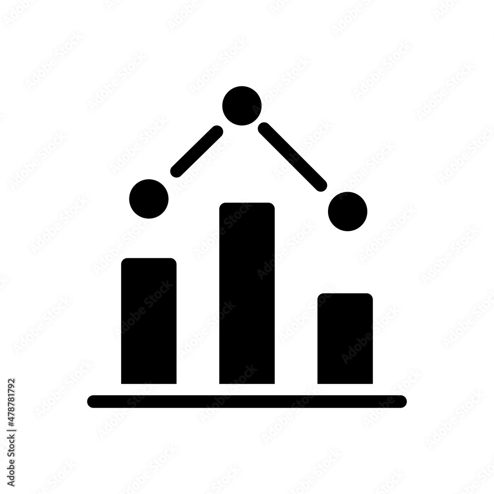 Regression in data mining black glyph icon. Statistical method of ...