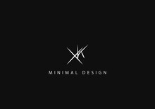 Alphabet Letter XK Logo Design Art Line