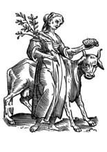 Ancient Icon Illustration 17th Century Style.
