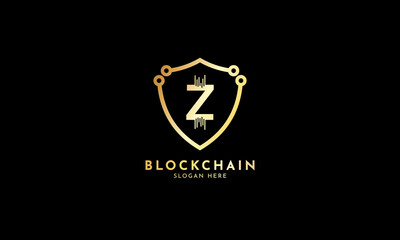 Wall Mural - Crypto coin logos. Initial letter Z logo, icon - Vector Digital money, block chain, finance symbol. Connect technology and digital, gold currency data concept for your corporate identity