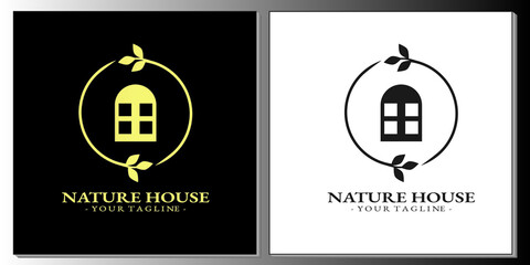 Luxury gold nature house logo premium template vector eps 10