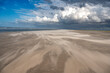 Strand auf Juist bei Sturm mit wegtreibenden Sand