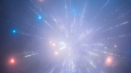 Fireworks in the sky. New year celebration.