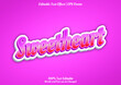sweetheart text effect with gradation color