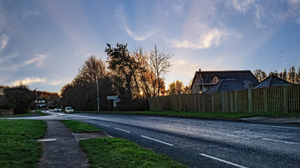 Poster - sunset in the village