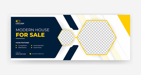 real estate social media cover banner design, real estate web banner design template