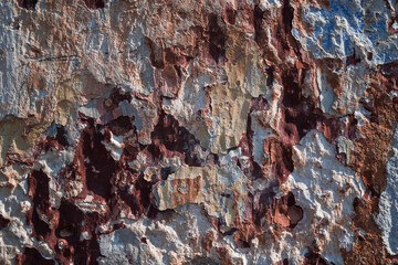 Sticker - Old brick wall with peeling plaster , background for design . Copy space , selective focus