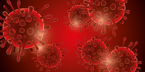 Wall Mural - Covid 19 design banner - coronavirus sars cov 2 - red design