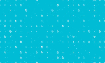Poster - Seamless background pattern of evenly spaced white goal symbols of different sizes and opacity. Vector illustration on cyan background with stars