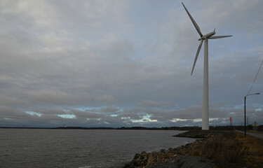 wind turbine on the beach