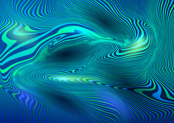 Wall Mural - Abstract swirl colorful marble texture in green and blue color. 3D plastic map relief background