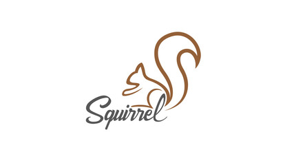 Wall Mural - creative squirrel doodle logo vector symbol