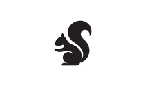 Creative Black Squirrel Logo Vector Symbol