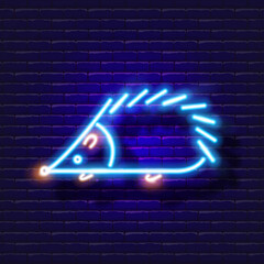 Wall Mural - Hedgehog neon icon. Vector illustration for design, website, pet shop, veterinary clinic. Veterinary medicine concept.