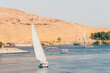 views of felucca boat, which is the traditional boat in nile river