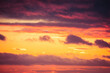 Beautiful colorful dramatic sky with clouds at sunset or sunrise