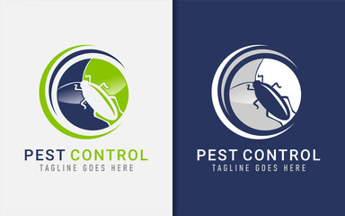Poster - Pest Control Logo Design with Insect Silhouette and Circle Shape Combination.
