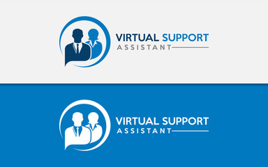 Poster - Virtual Support Assistant Logo Design Illustration.