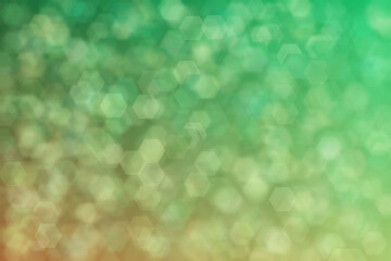Beautiful abstract olive and green background with hexagon shaped bokeh